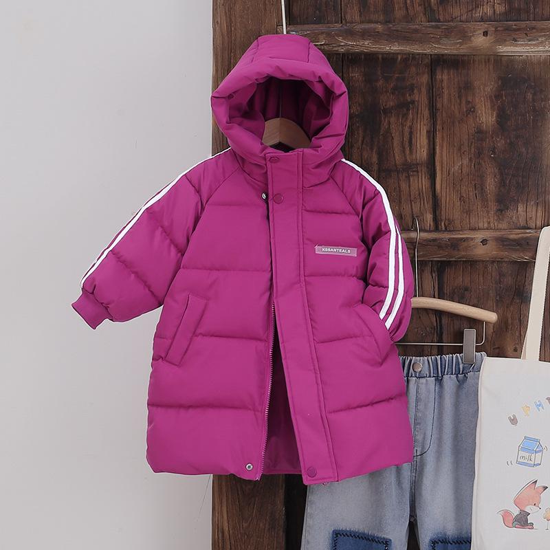 

Korean Style Hooded Cotton Padded Winter Jacket for Kids - Mid-Length, Thickened Coat 150 cm