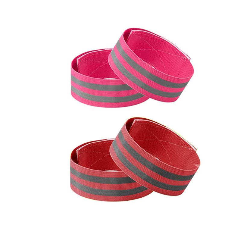 High Reflective Bands Elastic Armband Wristband Ankle Straps 2/4Pcs Safety Reflector Tape Motorcycle Clothing For Night Biking