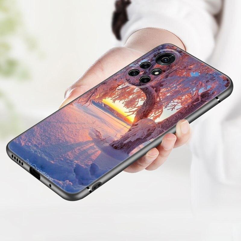 Landschaft Winter Licht Schnee Telefon Fall Für Huawei Honor 60 50 SE 30S Mate 30 20 10 Lite 40 Nova 9 8 Pro Y60 8i 7i 7SE 5T Premium
