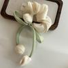 Fashion Sweet Tulip Ribbon Hair Ring For Women Girls Cute Elegant Bowknot Hair Clip Exquisite Tassels Hair Accessories Gifts