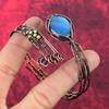 Labradorite Bangle Copper Wire Wrapped Cuff Bracelet Adjustable Cuff Copper Jewelry Handmade Bangle Original Gemstone Jewelry Gifts For Him