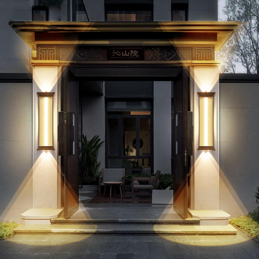 Outdoor Waterproof Courtyard Wall Lamp Garden Lamp Exterior Wall Pillar Villa Terrace Light Stainless Steel LED Porch Lighting