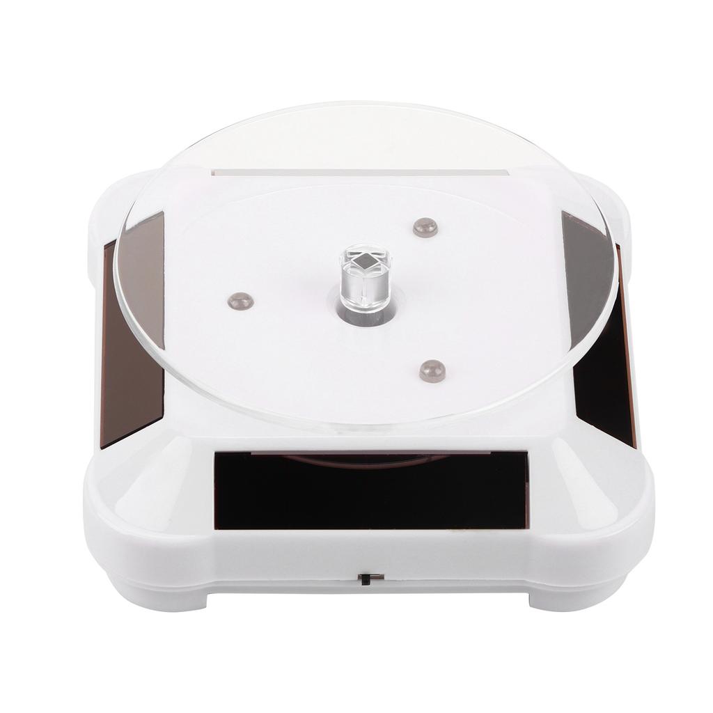 Solar Showcase 360 Degrees Rotating Turntable Watch Phone Jewelry Display Stand LED Light