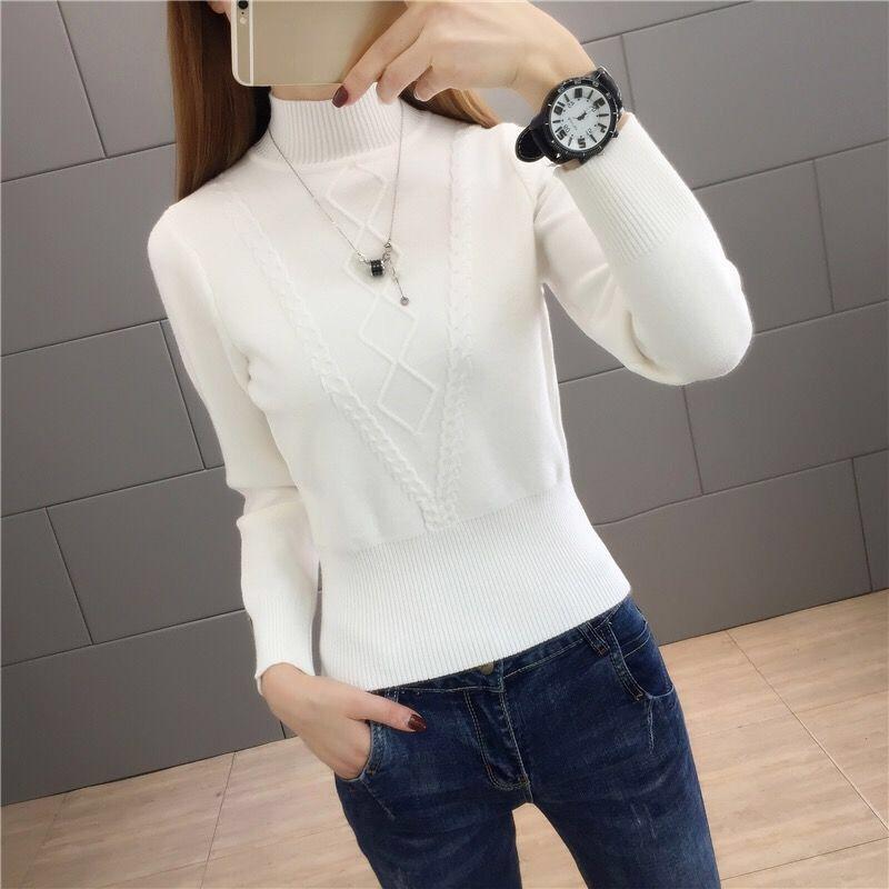 Women's Knit Sweater Short Turtleneck Sweater Slim Pullover Knit Jumper Fall Winter