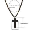 Noter Vintage Holz Kreuz Anhänger Halskette Für Männer Handgefertigt Braunes Holz Perlenkette Katholisch Christlich Religiöser Schmuck Geschenk