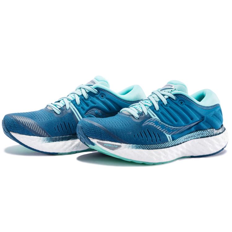 Saucony Hurricane Mesh Cushioning Slip Resistant Lightweight Low top Running Shoes Women's Blue S10544-25