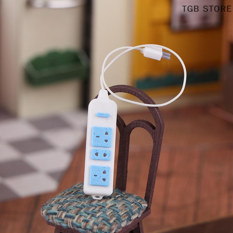 1Pcs 1/12 Dollhouse Socket With Cable Model Home Appliances Accessories Dolls House Decoration Kid Pretend Play Toys