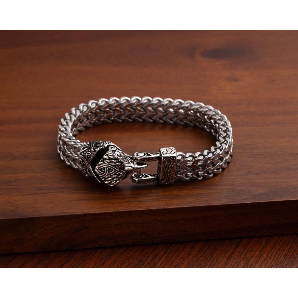 European and American Cross-border Popular Men's Bracelets, Retro Punk Style, Stainless Steel Snake Head, Beast Head, Skull, and Jewelry Do Not Fade.