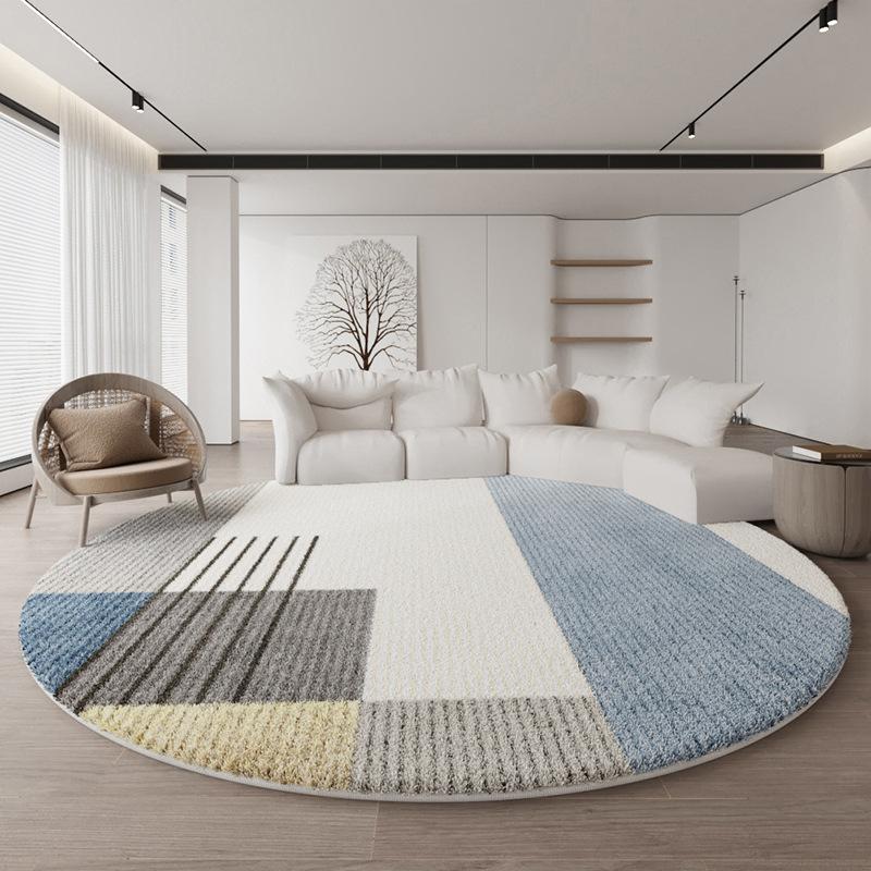Imitation Cashmere Round Carpet Living Room Bedroom Thicken Rug Sofa Coffee Table Study Anti-slip Swivel Chair Floor Mats