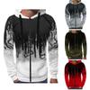 Men's Splatter Print Zipper Hoodie - Autumn/Winter Casual Long Sleeve Jacket