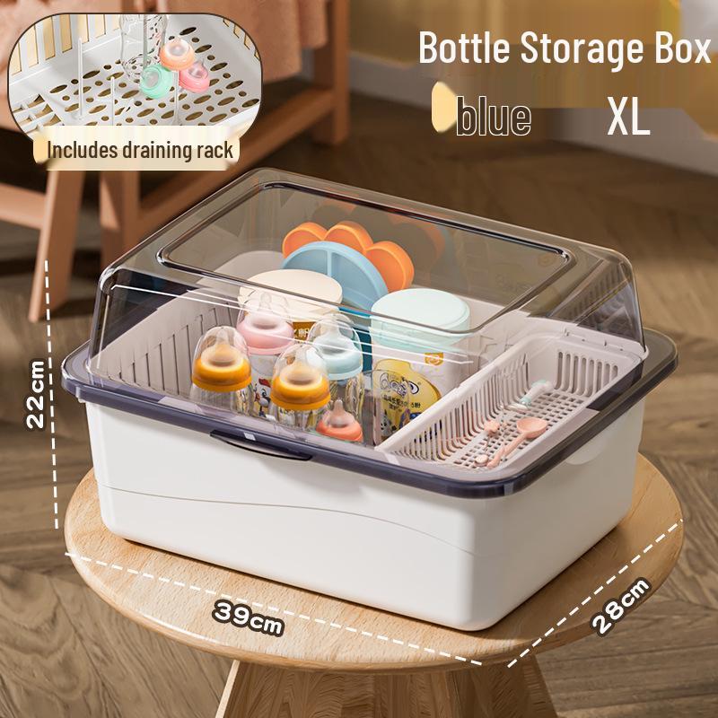 Cutlery & Bottle Drying Rack with Dustproof Lid for Baby Utensils