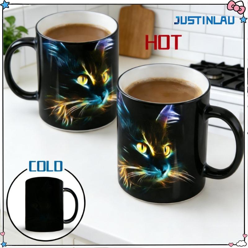 Colorful Cat Color Changing Mug Ceramic Thermal Reaction Magic Coffee Tea Ceramic Mug for Couples To Give Gifts Mug