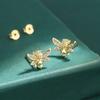 Creative Bee Shape S925 Silver Earring for Women's High-quality Zircon Earrings Jewelry Anniversary Gift Sterling Silver Jewelry