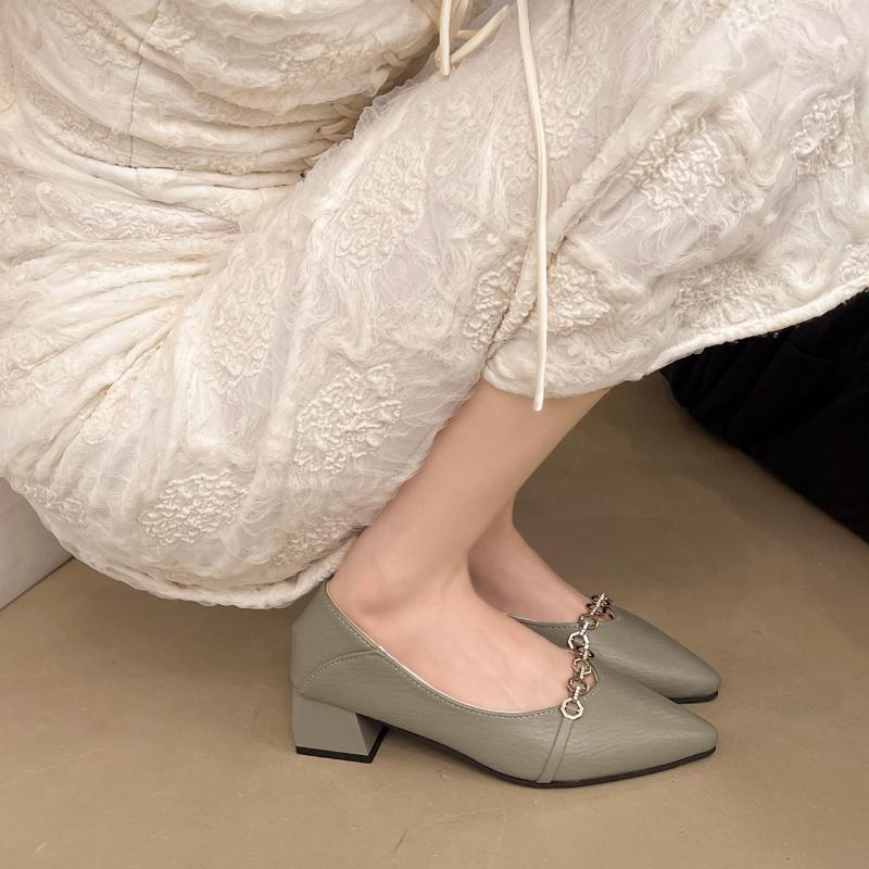 Fashion Women's Summer Footwear  Shoes for Woman 2025  New with Medium Heels Pointed Toe on Sale Offer Wholesale Stylish