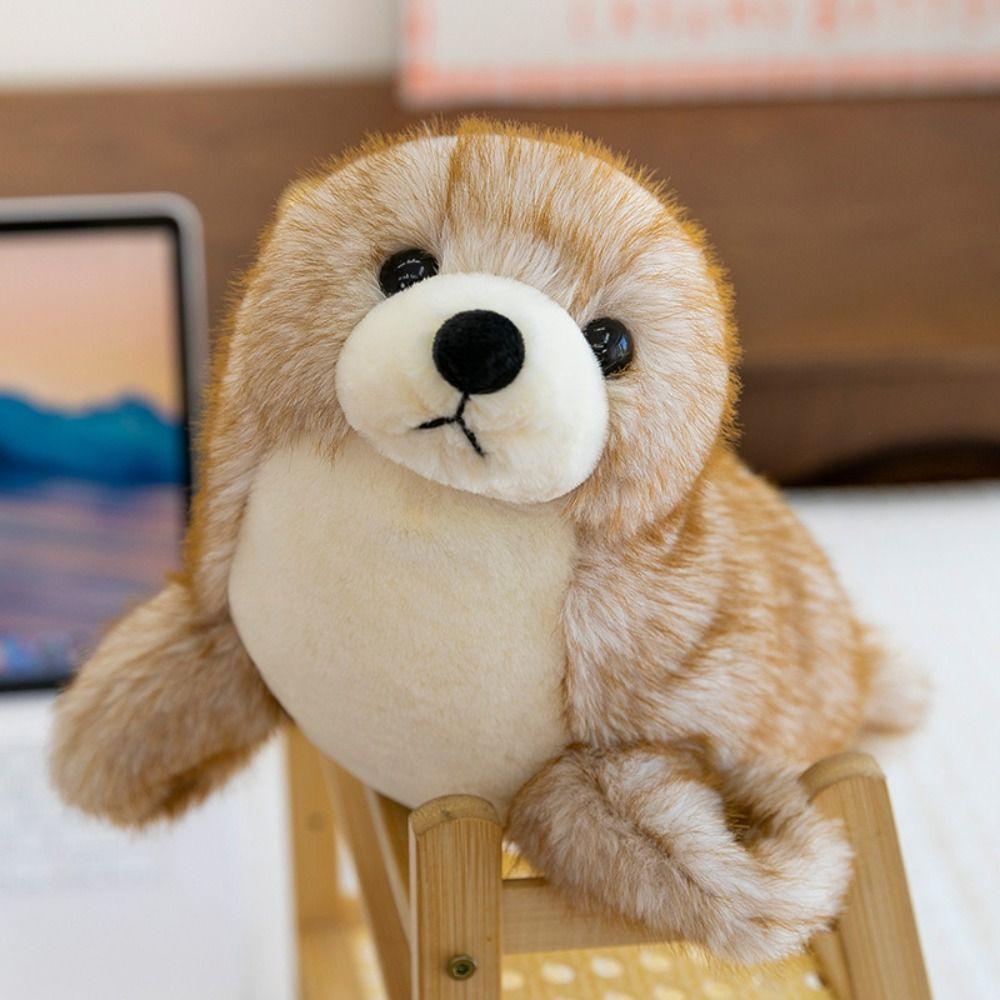 Fluffy Sea World Animal Stuffed Dolls PP Cotton Seal Stuffed Animal  Decorate Present