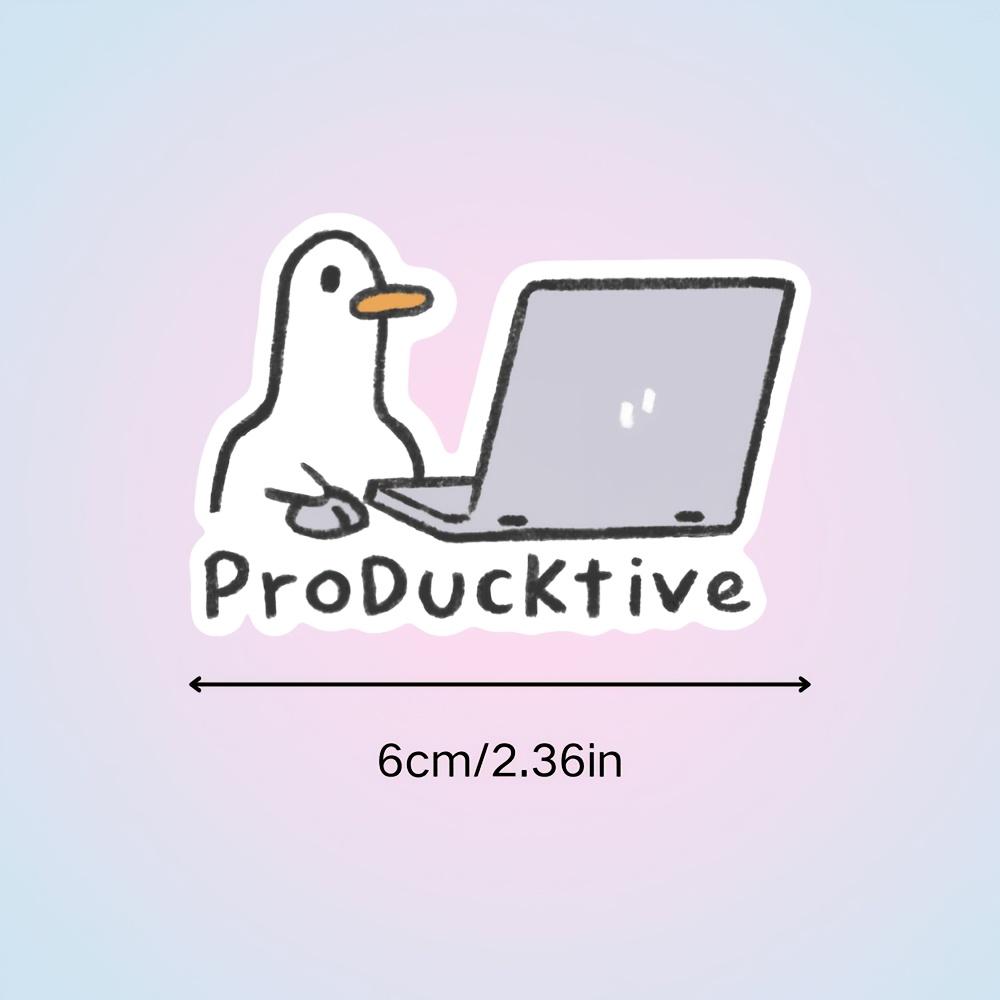 Funny Duck Computer Sticker, Cute Office Duck Vinyl Decal for Laptop Water Bottle Phone Skateboard Car Decor Graffiti Stickers