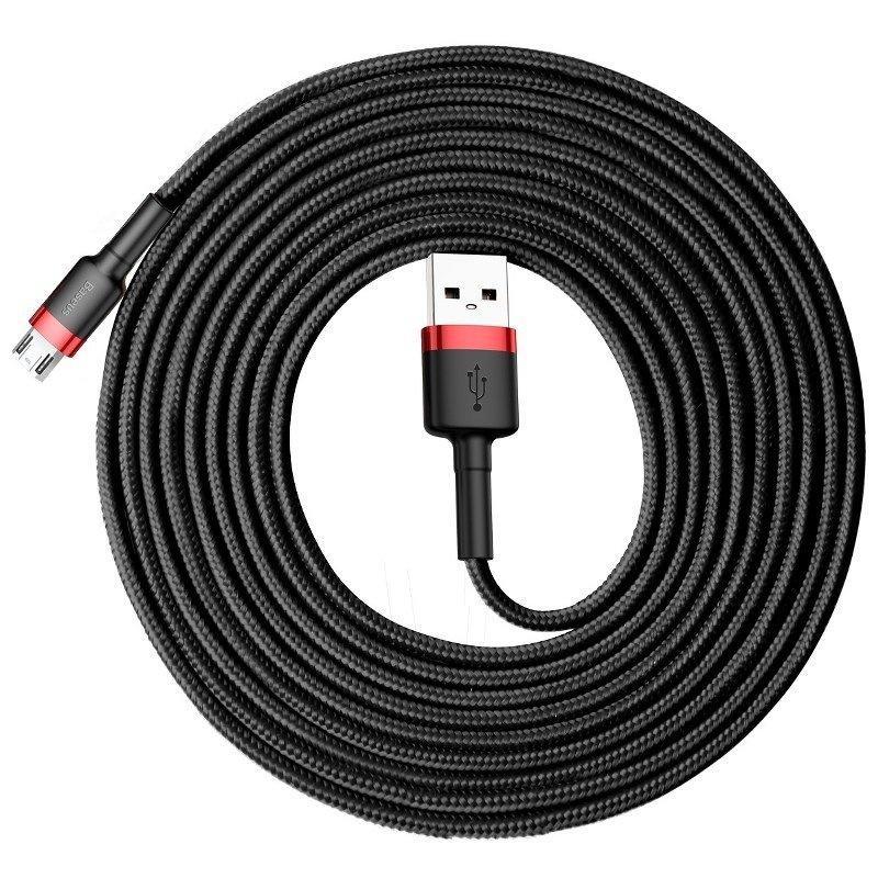 Baseus Cafule 2A 3M USB till Micro USB-kabel (Svart och rött)