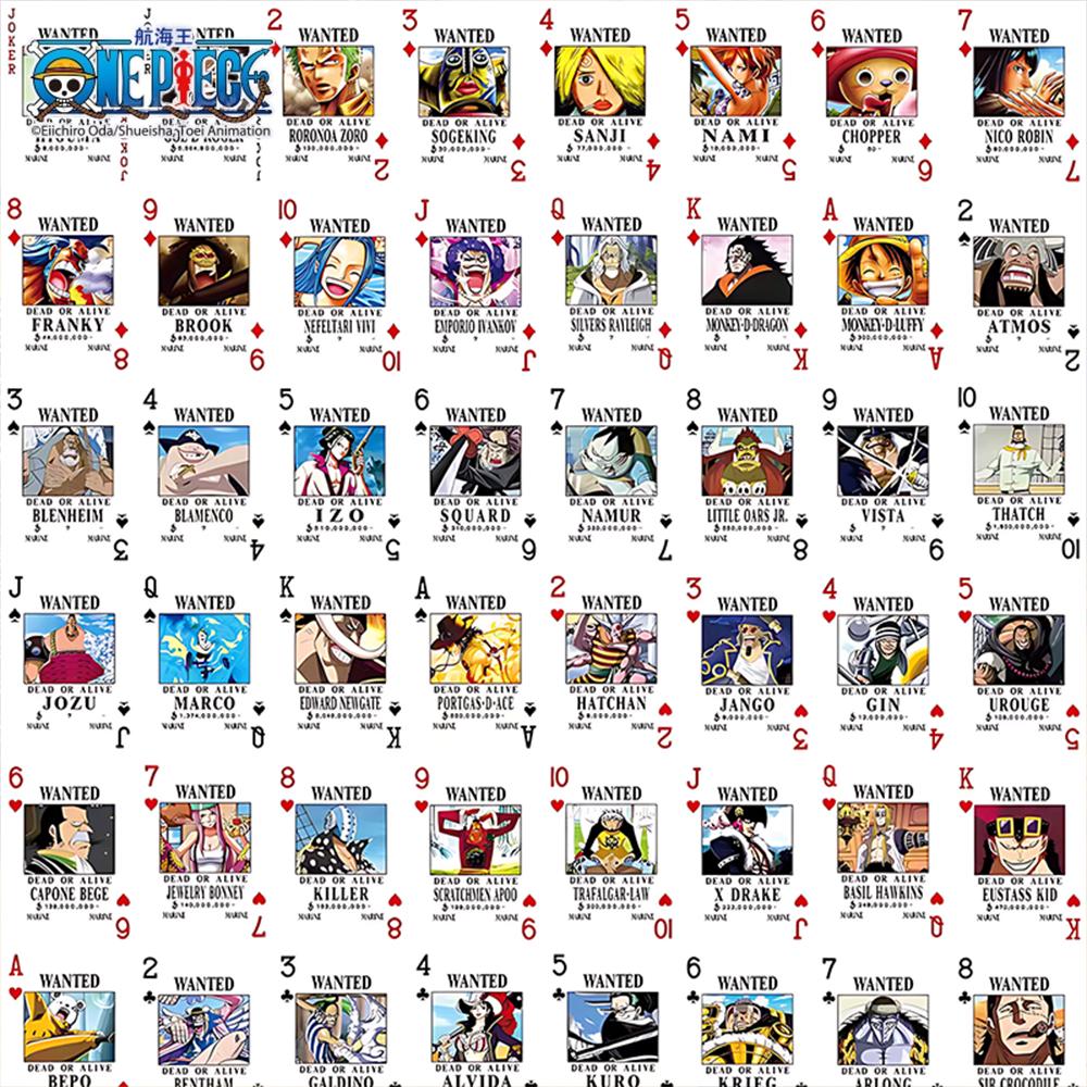 1pc Official One Piece Wanted Poster Playing Cards | Anime Poker for Parties & Collectors | Stress-Relief Game & Perfect Gift.