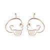 Skull Head Exquisite Earrings For Women Fashion Alloy Dangle Jewelry In Rose Gold