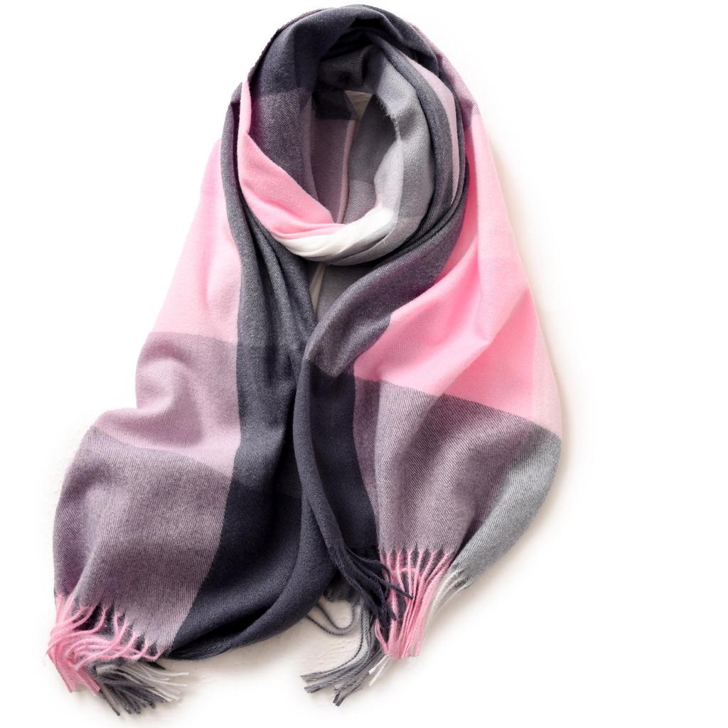 2025 Elegant Women's Striped Plaid Shawl – High-End Autumn/Winter Fashion Scarf