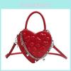 Pu Heart Shaped Bag For Women With Doublesided Stud Embellishments And Chain Strap For Daily Use