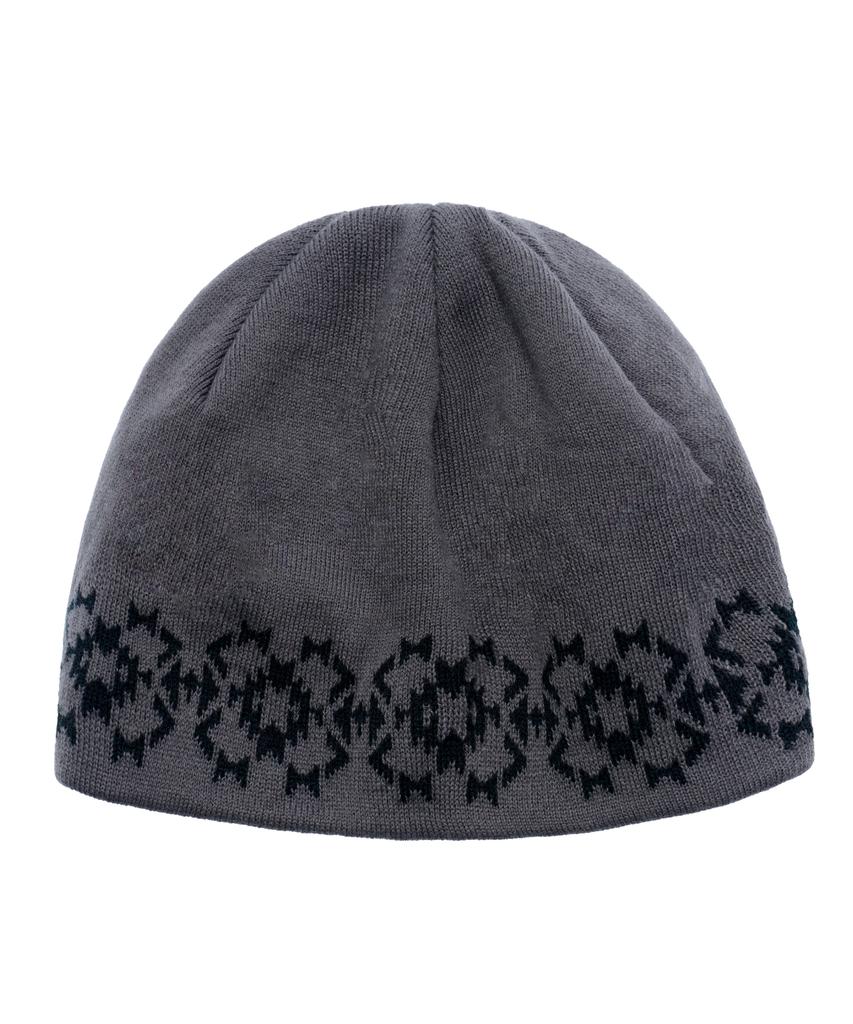 IDWS Ethnic Jacquard Maxi Beanie Gray