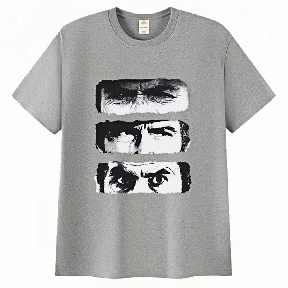 2026 Sommer Der Gute Die Böse und die Hässliche TV Grafikdruck Unisex Kleidung T-Shirt Harajuku Mode Lässig Gothic Gar Unisex T-Shirt