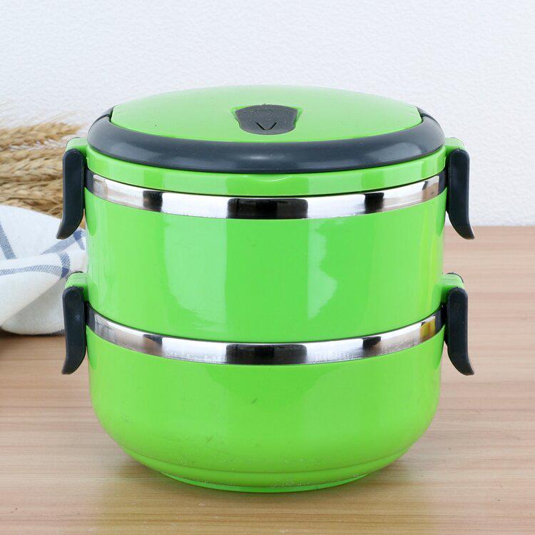 Stainless Steel Multi-layer Insulated Bento Box for Students and Office Use