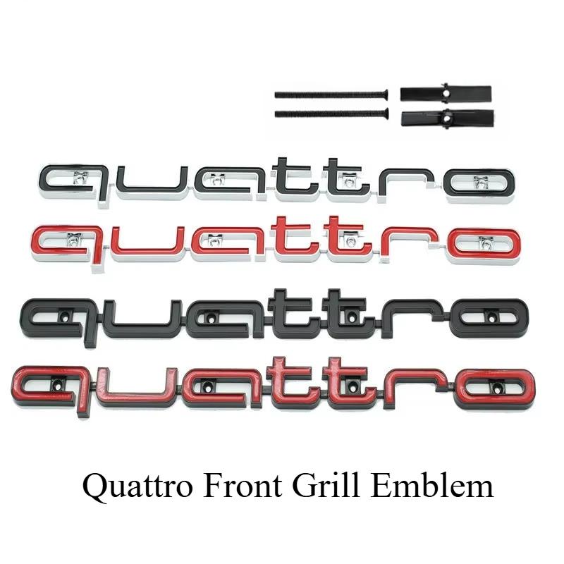 2026 Quattro Emblem 3D ABS Car Front Grille Emblem For Audi A3 A4 A5 A6 A6L A7 A8 Q3 Q5 Q7 S3 S4 S5 RS3 RS4 RS6 Badge Accessories