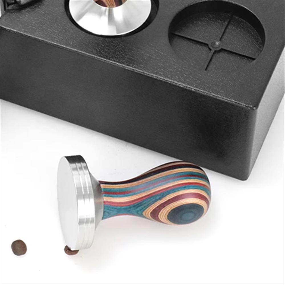 Abnehmbarer Bunter Holzgriff Kaffeepressstempel Gewinde/Flacher Boden Kaffeeverteiler Café