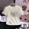 Plus Size Women's Buckle Letter Print Short Sleeve T-shirt: 2025 Summer Loose, Slimming, Casual, Versatile Top