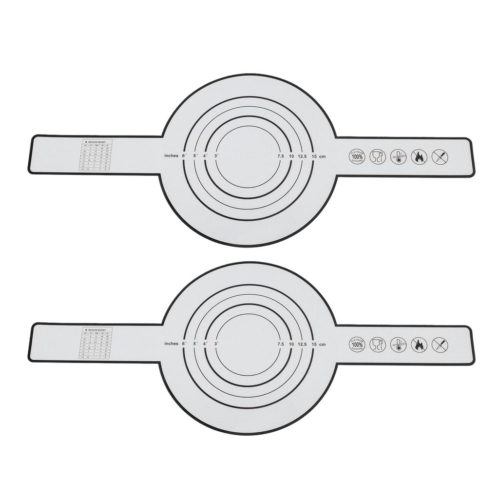 2pcs Bread Sling Silicone Heat Resistant Reusable Anti Stick Bread Baking Mat for Cooking Black