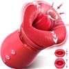 Female Vibrator Adult 5 In 1 Oral Sex Vibrator Rose Sex Toy, 10 Tongue Licking, 3 Automatic And 1 Manual Sucking Adult Toys, Clitoral Nipple Vibrator