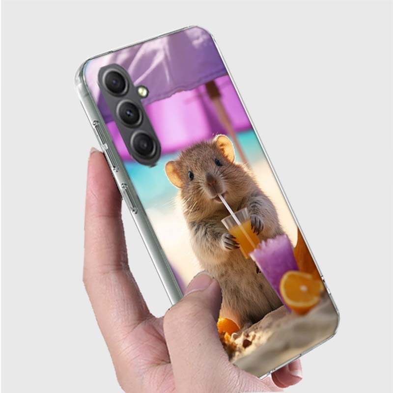 Cute Hamster Phone Case for Samsung A16 A26 A36 A56 A17 A37 A57 A07 A06 A02S A03 A04S A05S Galaxy Note 20 10 A50S A71 A51 A31 A3