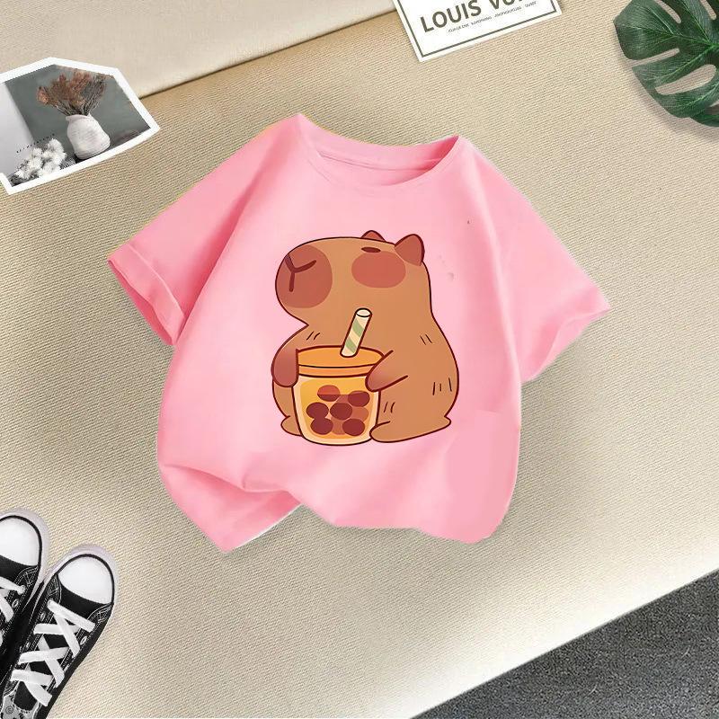 Kid T Shirt Cute Cat Printed Children T-shirt Kids 100% T-shirt Tops Tee Boys Girls Baby Tee 2-13Y