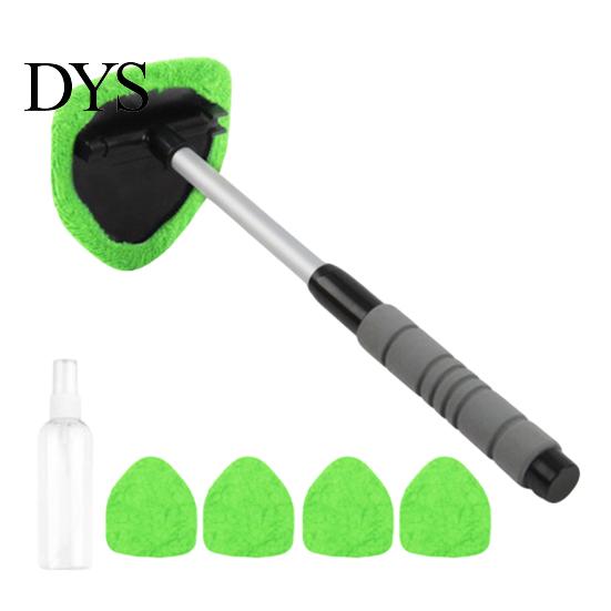 Automotive Glass Cleaner Brush Cleaning with Telescopic Handle 26-41cm Multi-Functional Microfiber Car Window Rain Fog Remover Tool for Defrosting