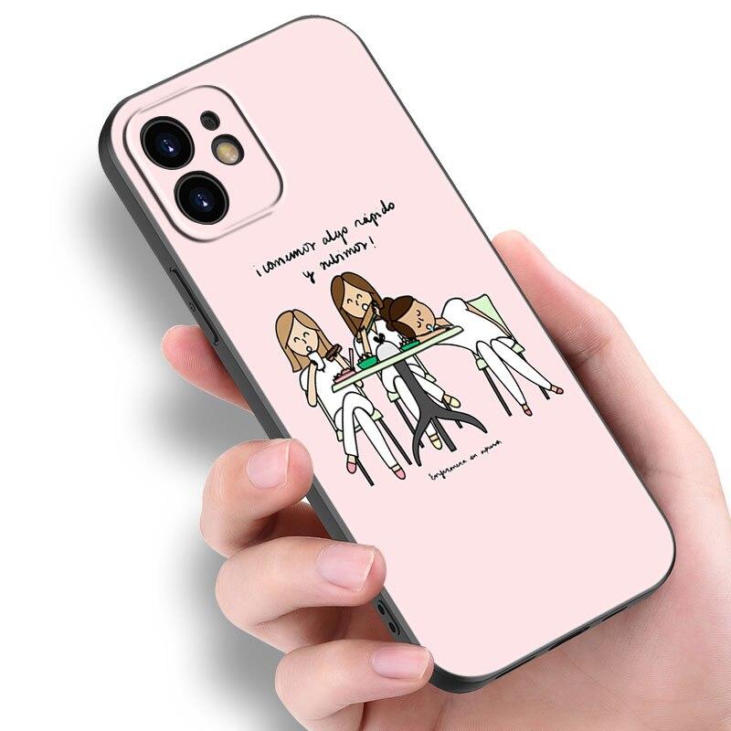 

Чехол для телефона «Медсестра» для Apple iPhone 14 13 12 Mini 11 Pro Max 7 8 XR X XS 7 8 Plus SE 2020 2022, черный чехол iPhone SE 2022