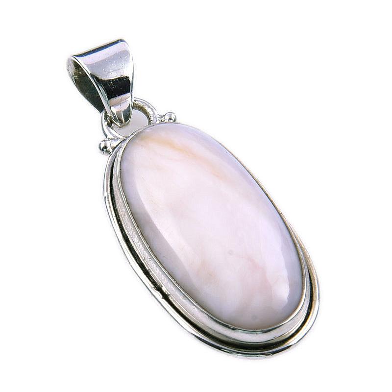 Natural Pink Opal 925 Solid Sterling Silver Gift Jewelry Pendant 1.50'' i7M35