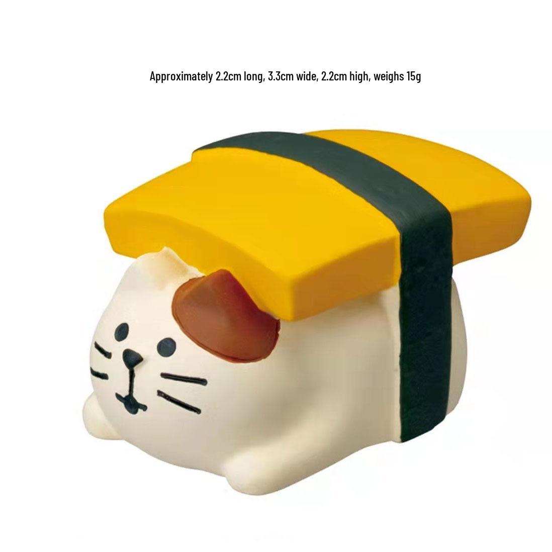 ZAKKA Japanese Cat Sushi Edible Bread Toy Resin Ornament Decor