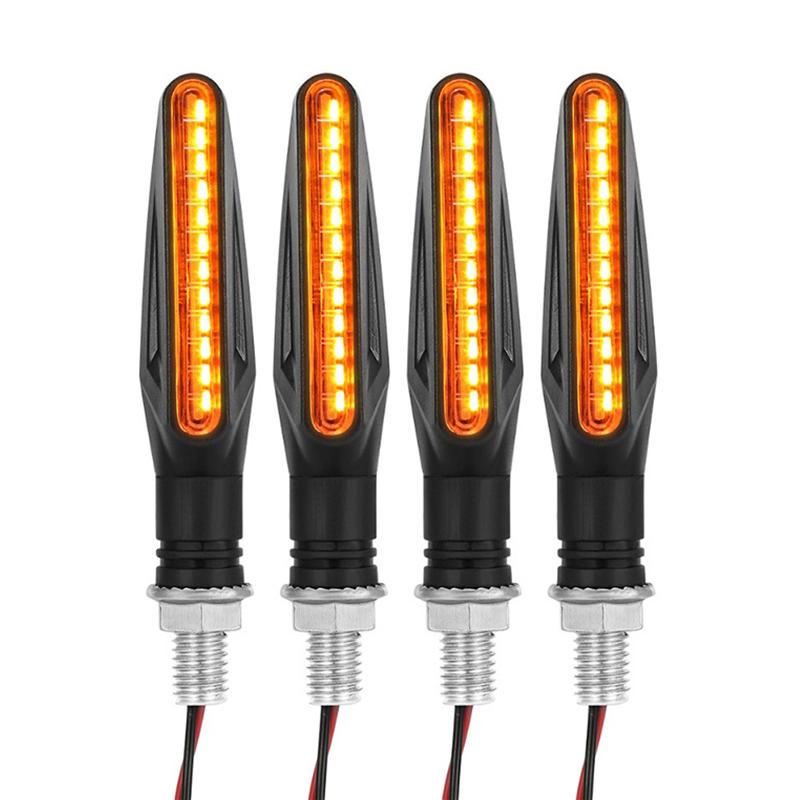 Moto Led Flowing Water Blinker Bendable Flashing Signals Lamp Universal Motorcycle Turn Signal Light Built Relay 12V Flasher