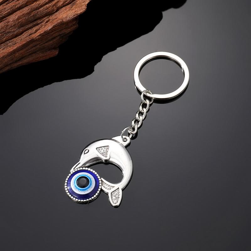 

Boho Evil Eye Beads Keychain Pendant Car Key Keyring Copper Color Blue Owl Elephant Animasl Women Men Bag Gift