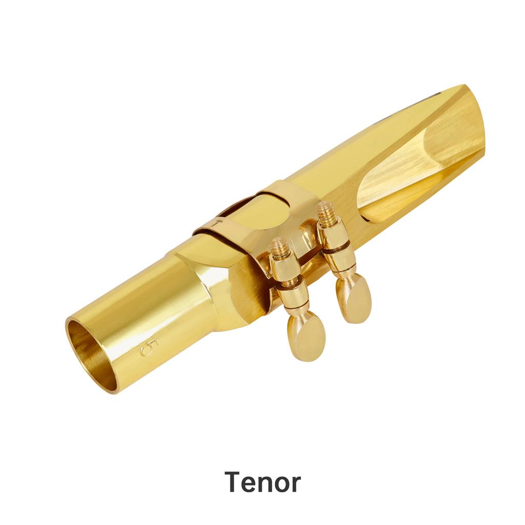 5C Saxophone Mouthpiece Brass for Alto/Tenor/Soprano - Professional & Beginner Metal Mouthpiece with Cap & Ligature