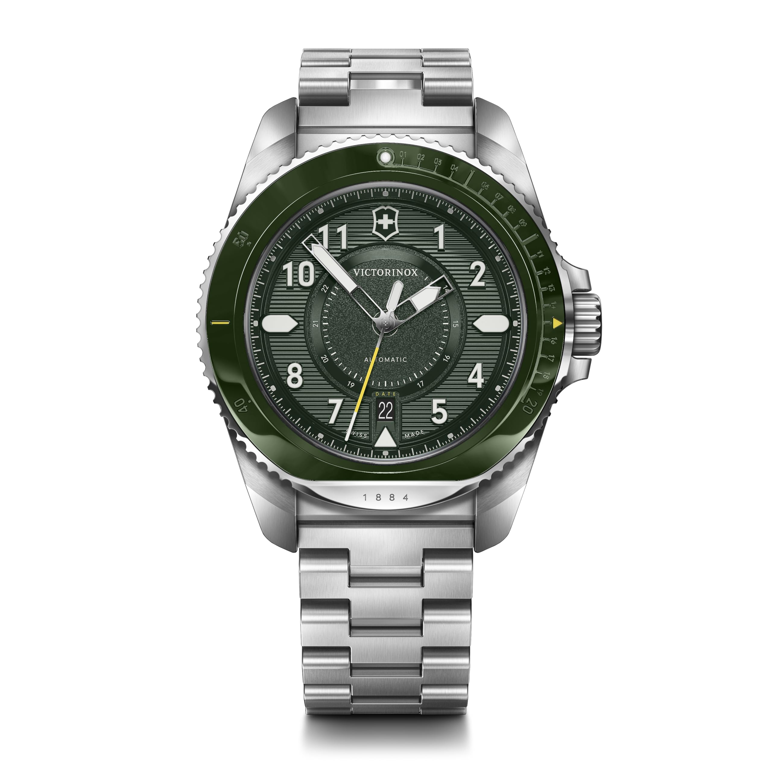 

VICTORINOX JOURNEY 1884 Watch Automatic Green Dial Stainless Steel Bracelet Stainless Steel Case Waterproof Analog 242015 Men s (316L) []