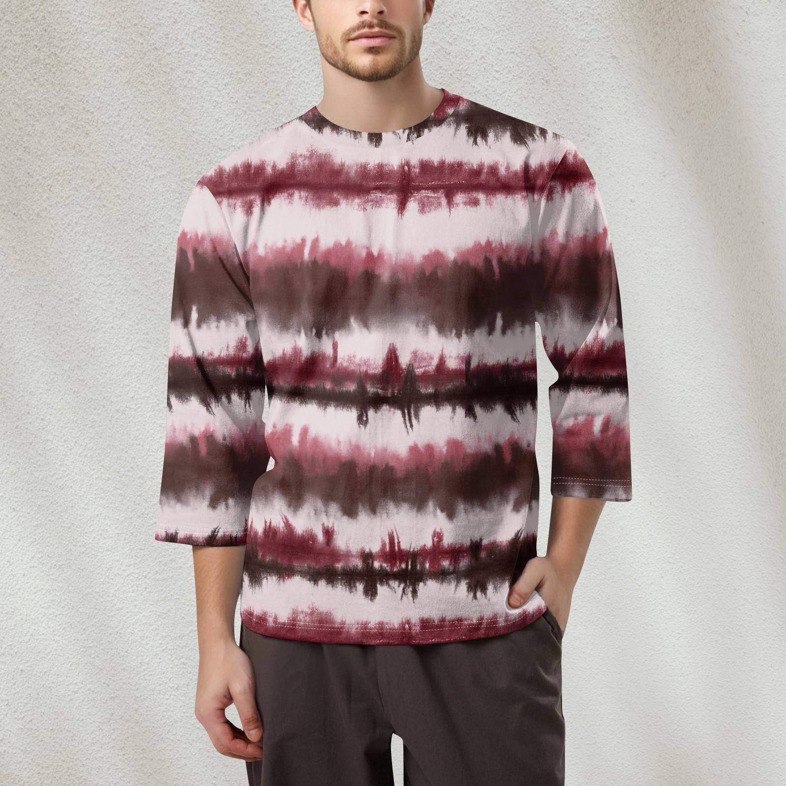 

Мужская модная футболка с круглым вырезом и рукавом 3/4 L