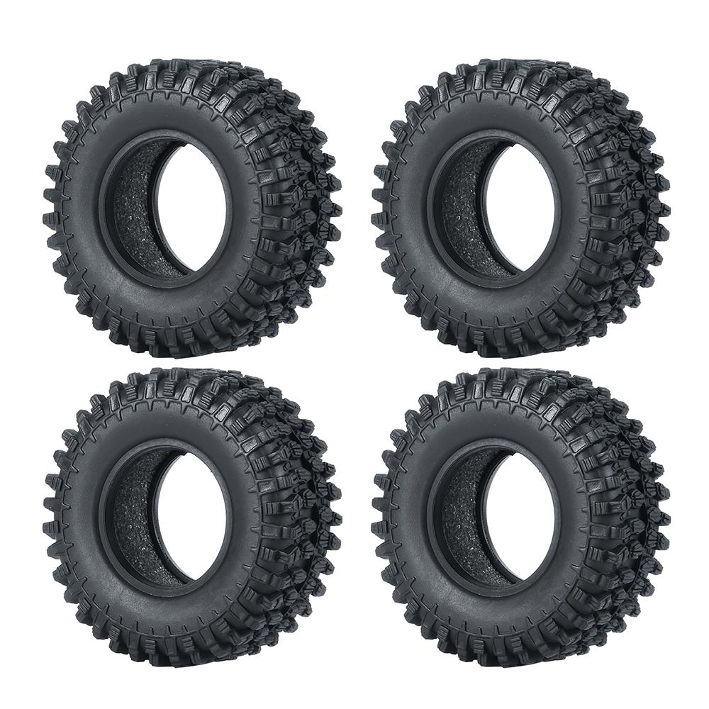 

YEAHRUN 4Pcs 1.0inch Soft Rubber Wheel Tires 50/54/58/62/64/65mm for TRX-4M 1/18 Axial SCX24 1/24 RC Crawler Car Upgrade Parts