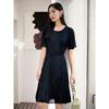 Annaou Elegant Pleated Chiffon Midi Dress