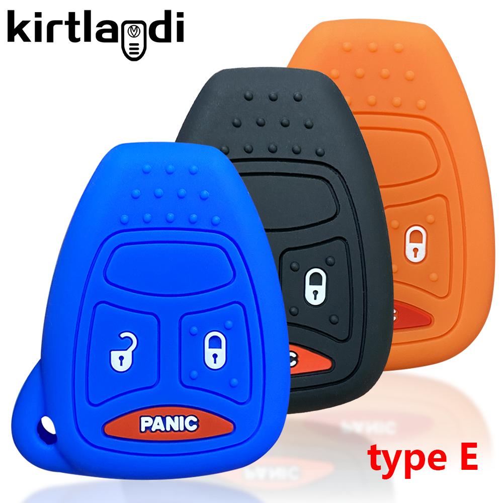 Silicon Car Key Case for Dodge Avenger Caliber for Jeep Patriot Cherokee Compass for Chrysler Pacifica 300C Voyager Cover Holder