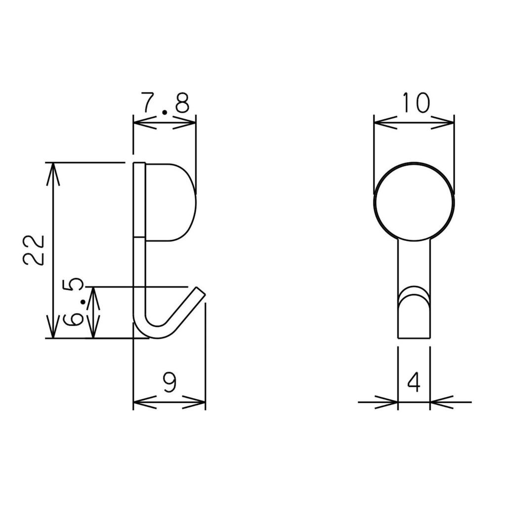 Waki Sangyo Plasterboard Pins, 5kg Load Capacity, 50-Pack, Daitoku Mini J-Hooks, Silver, WNPD-M