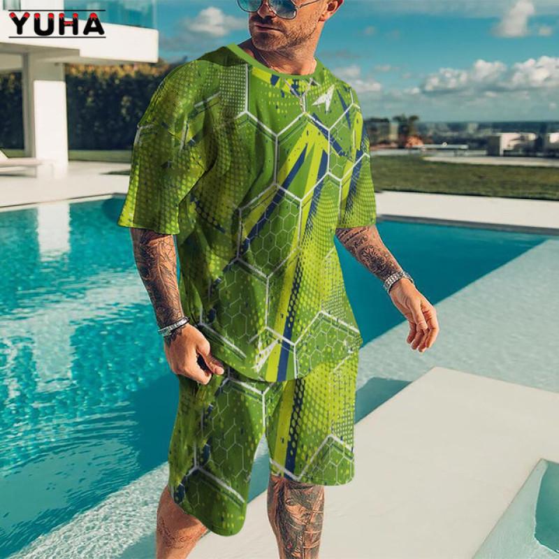 Neueste Männer T Shirt Set 3D Druck Coole männer Kleidung Outfits Casual Strand Shorts Anzug Straße Beliebte Trainingsanzug 2 stück S