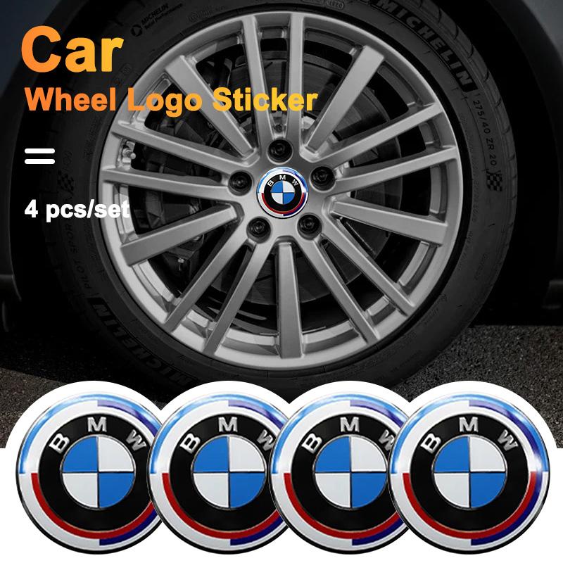 4PCS For b-BMW M F10 F20 F30 F40 F15 F25 F26 E83 E84 X1 F31 F49 Car Wheel Hub Cap Center Sticker Emblem Badge Decal Accessories CUP1